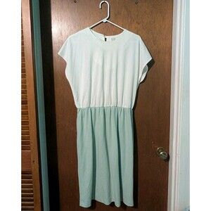 Women's True Vintage Dress Size 18 White And Mint